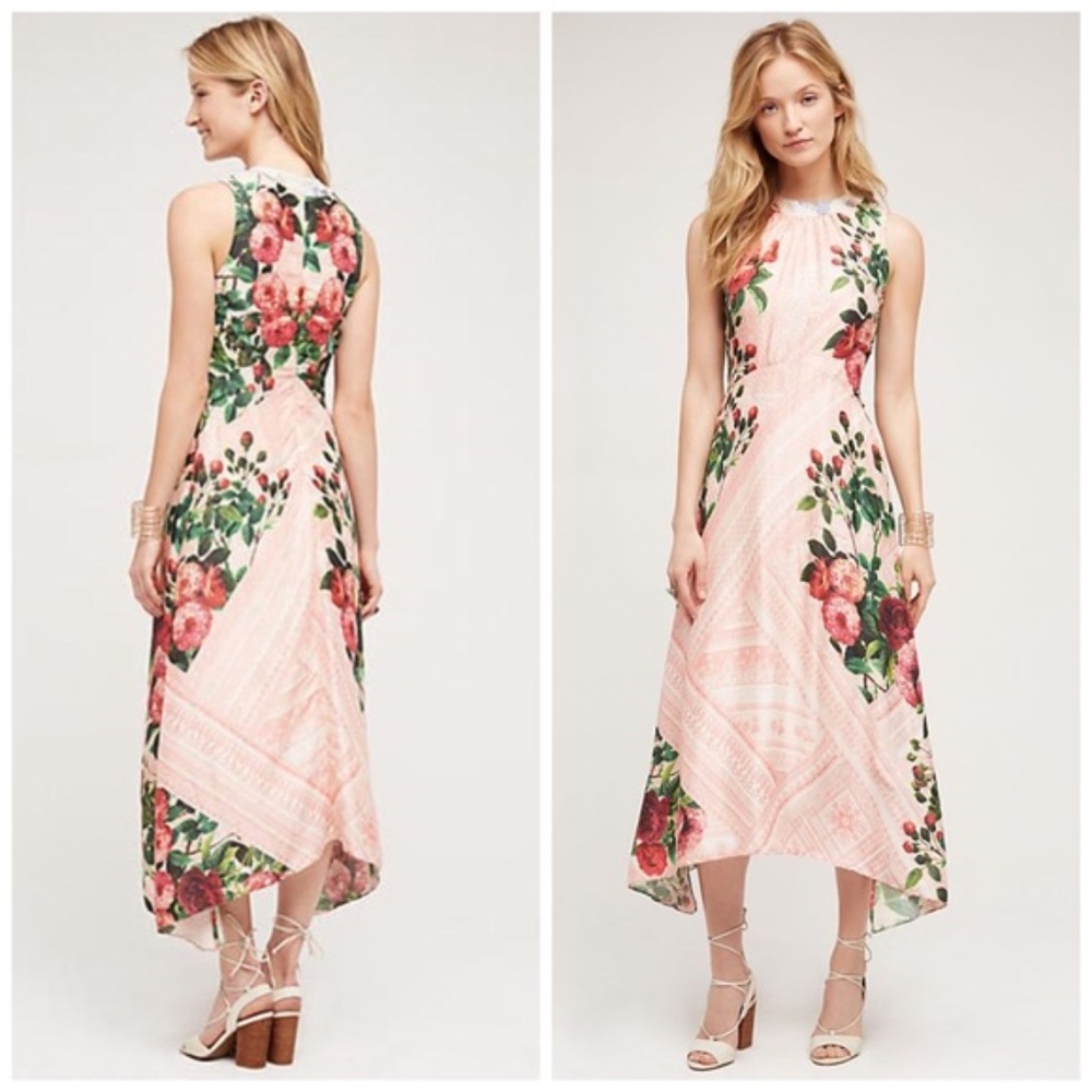 ANTHROPOLOGIE NWT Sleeveless Butterfly Garden Midi Dress